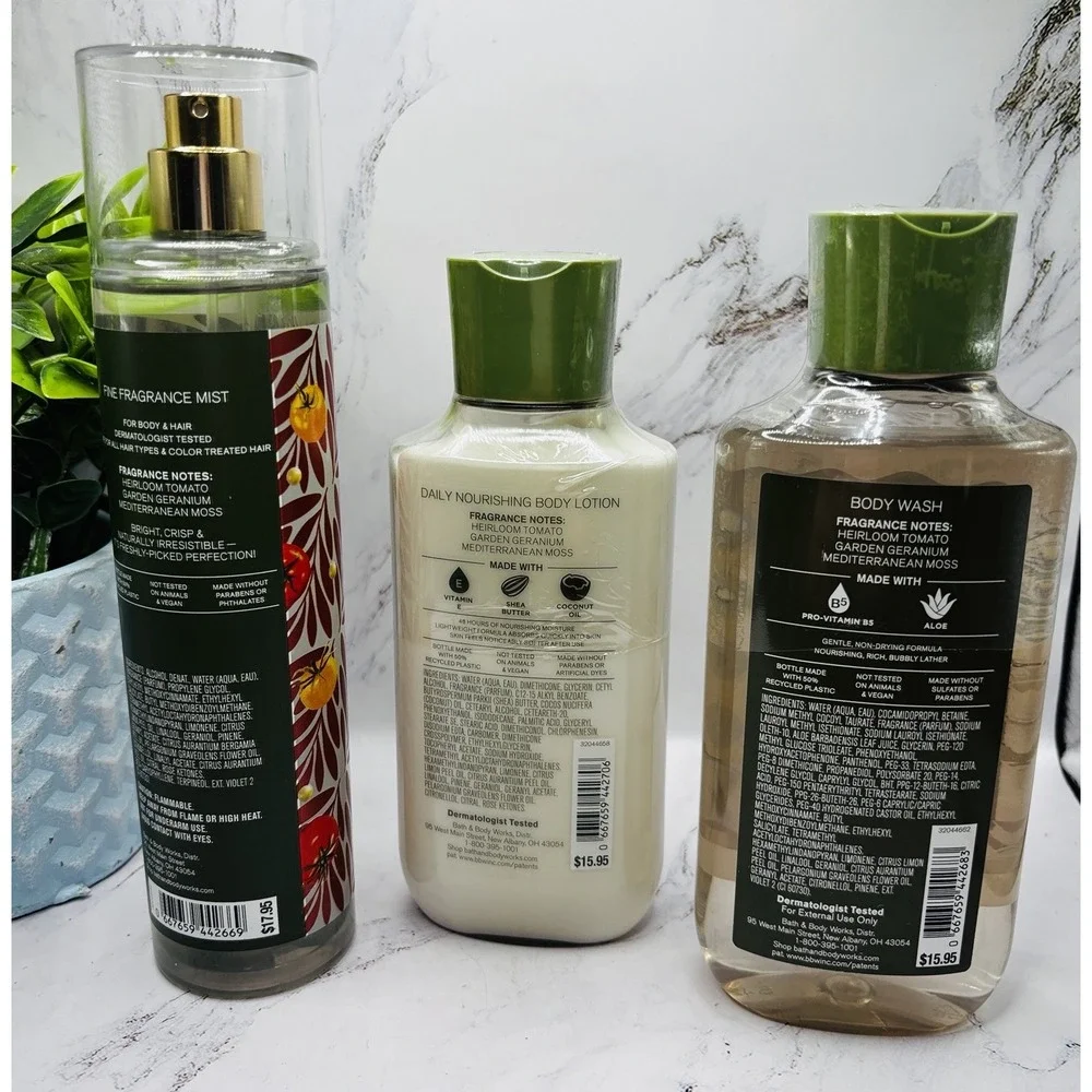 Bath & Body Works Off The Vine Fragrance Mist Body Hair Lotion Wash 3pc Set